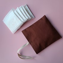 [DIY키트 패키지] (1개) 끈 주머니파우치만들기 정사각 주머니 브라운, (재료만구매)린넨끈400cm