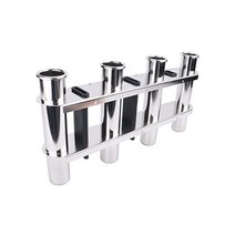 MKIUJ 4 Tube Fishing Rod Holder Marine Stainless Steel Link Pod with Toolbar for Yacht Boat Camper T