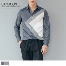 갤럭 배색 셔츠_남자셔츠_긴팔셔츠