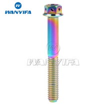 자동차봉인 번호판 볼트 너트 세트 Wanyifa 티타늄 M6 M8x 10 15 20 25 30 35 40 45 50 55 60mm 플랜지 내부 육각 머리 나사 바이크 오토바이 브레, [02] M6, [04] 30mm, [01] Titanium