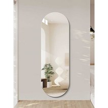 구매허니 미용실경대 헤어샵 경대 아치형 벽걸이 이동식 스탠드, (천공없이 붙이기) 50x170cm 고화질 실버미러