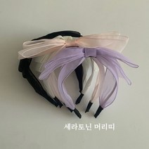 [일센치] 세라토닌머리띠 유아 키즈 봄컬러 쉬폰리본헤어띠