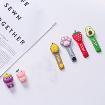 PKFARM 5P세트 귀여운 다용도 전선정리 실리콘 밴드 다회용 케이블타이, 두리안