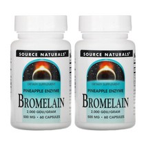 소스내추럴스 브로멜라인 2000 500mg 60캡슐 Bromelain 2개
