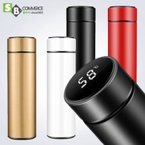 1+1 보온 보냉 물병 휴대용 온도표시 텀블러 스텐 스마트 온도계 LED텀블러 발포세정제, 레드1개, 레드1개