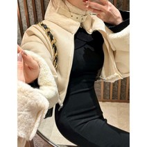 [2컬러/무스탕] 꾸안꾸 고퀄 자켓 겨울 크롭 무스탕 겨울점퍼 부드러운 재질 볼륨감 도톰한 두께감 고급스런 자켓