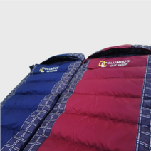 콜럼버스 거위털 패더 다운 구스 캠핑 침낭, 머미형 구스침낭_레드+에어베게, 머미형 구스침낭_레드+에어베게