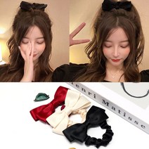 코욜하우키 [ 당일 무배 ] 리본 곱창 머리끈 헤어 스크런치 똥머리 곱창밴드 실크 슬립 곱창끈