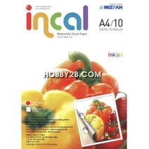 WTDECALP/ 잉크젯프린터용 투명 물전사지 용지 (A4 10매 코팅스프레이 별매)
