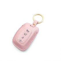 파라코리아 가죽 스마트키케이스 현대차용 (캐스퍼 투싼TL LF쏘나타 아반떼AD 쏘나타뉴라이즈등/사피아노무늬/캐비어무늬), 파스텔핑크, 현대 타입D1 캐비어