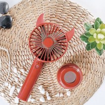 엘로몽키 토이팬 휴대용 책상미니선풍기 탁상용 스탠드 LED 손선풍기, 05. 여름특가 휴대용 선풍기 버건디