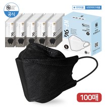 에이트슈가 국내산 대형 슈가원 KF94 마스크 개별포장 100매, 1매입, 100장, 슈가원 블랙