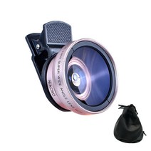 dslr 렌즈 커버 dslr 카메라 렌즈 12.5x 매크로 클립 포함 0.45x 광각, 빨간색