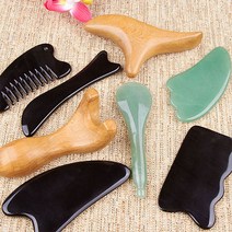 물소뿔 밀랍수지 로즈쿼츠 나무 지압 괄사 마사지 도구, 45)장미목 지압 괄사, 1개