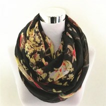 린넨머플러 여성 여름 간절기 까치 버드 프린트 비스 매치 Ipek Esarp 루프 스카프 플라워 인피니티 스프링 랩 여성용 핫 링