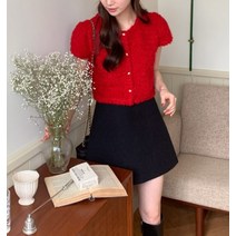 엘르비 라운드 퍼프 크롭 뽀글이 가디건(3color)
