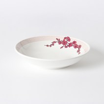 ZICCO 지코 멜라민 유안 벚꽃+화이트 업소용 볼 면기 대접 플레이트 컵
