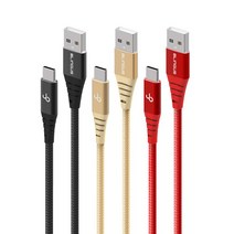 1+1+1+1 블링어스 쉴드메탈 마이크로 C타입 고속 충전 케이블 30cm, 2m, 블랙