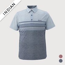 [인디안] 면혼방 한기장 에리형 반팔티셔츠 MITASYM3141