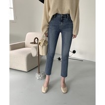 쪼리청바지 가을 솔트워싱 스판 슬림일자 데님팬츠