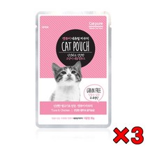 캣퓨어내추럴파우치80g(참치닭가슴살)x3개