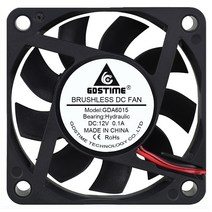 냉장고 팬모터 냉동고 Gdstime-60MM DC 냉각 팬 환풍기 60x60x15mm 12V 2 핀 컴퓨터 마더 보드 쿨러 6CM, 한개옵션0
