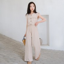 핑크비 피어니점프수트 주니어 여아 프릴 민소매 점프수트 15~21호