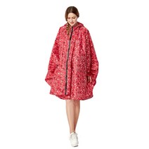 여성판쵸우의 별무늬 레드 FREE 여자레인코트 비옷