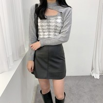 포디룩 [상의세트!] 하운드 크롭 나시 볼레로 니트세트