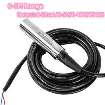 스마트 수위 센서 물 탱크 액체 깊이 레벨 미터 0-5M 범위 4-20Ma 0-10V Rs485 출력, 02 2m range 5m cable_03 0-10V