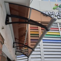 캐노픽스 650 X 1100 아치형파고라 차고지 테라스 차양막 야외차고 어닝 접이식 차양막, 블루렉산 검정브라켓 실버 바