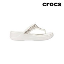 [크록스(CROCS)] [크록스] 여성 몬트레이 디아망떼 웨지 플립 오이스터 206343-
