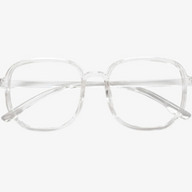 힙한 하얀안경테 투명 오각형 뿔테안경 알없는