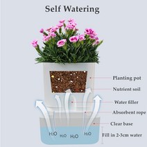 충천운반차 동력운반차 농사용손수레 농업용동력운반차자기 흡착 디자인 자체 관수 화분 냄비 4 스타일 플, 03 4 Packs_03 Rectangle-S