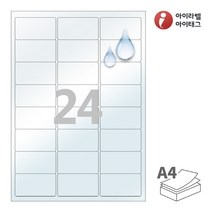 CL438LT 투명 방수 레이저 24칸 A4라벨지, 25매