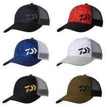다이와 DAIWA 하프 메쉬 캡 낚시 모자 DC-6622, 블랙/회색