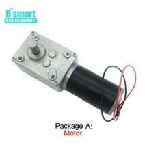 웜기어 감속기 모터 Bringsmart DC 24v 웜 기어드 모터 1.6-70kg.cm 높은 토크 D 샤프트 12v 7-470rpm 회전, 21 24v 160rpm_01 Package A