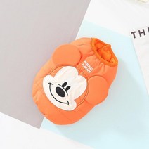 강아지 외출복 외투 자켓 애견옷디즈니 애완 동물 개 옷 겨울 따뜻한 미키 마우스 자켓 코튼 작은 중형 조, 06 Orange_06 XXL