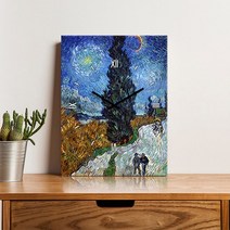 백앤아트 고흐해바라기그림 명화20종 거실액자 인테리어액자, 16.사이프러스나무가있는녹색밀밭