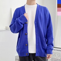 남자 오버핏 브이넥 니트 가디건 OTT 1022