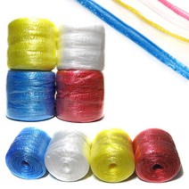 칼라 바인다끈(1개입)-바인더끈 노끈 비닐끈 포장 이사 인디언치마 만들기재료 다용도, 백색