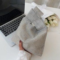 Yogodlns 여성용 다이아몬드 스퀘어 숄더백 럭셔리 디자이너 실버 크리스탈 라인스톤 지갑 및 핸드백 품질