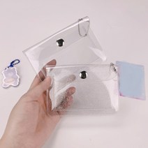 클리어 투명 글리터 카드 케이스 홀더 수납 커스텀 PVC 미니 동전 명함 지갑 카드지갑