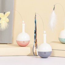 오뚝이 고양이 장난감 자동 놀이 반려묘장난감 스트레스해소 먹이 혼자놀기 인싸템, 신사다운애쉬+깃털세트