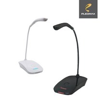 플레오맥스 PLM-202U 고감도 LED 방송용 콘덴서 유선 스탠드 마이크, 화이트