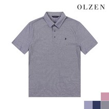 올젠 올젠 핀스트라이프 카라 반팔 티셔츠(ZPA2TT1501)