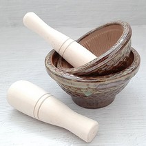 여주도자기 국산 백종원 깨갈이 미니절구 마늘다지기 공이포함, 깨갈이 중, 1개