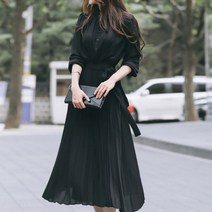 플리츠원피스 롱 결혼식하객룩 가을원피스