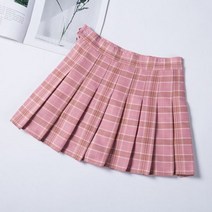 체크무늬 a-라인 하이 웨이스트 플리티드 스커트 여성용 2022 여름 미니 브라운 체크무늬 대학 스타일 블랙