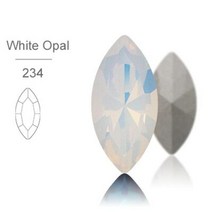 아쿠아씰 크리스탈 라인석 상단 스톤 의류 공예 쥬얼리에 적합한 라인스톤에 유리 접착제, White Opal+7X15mm 10Pcs